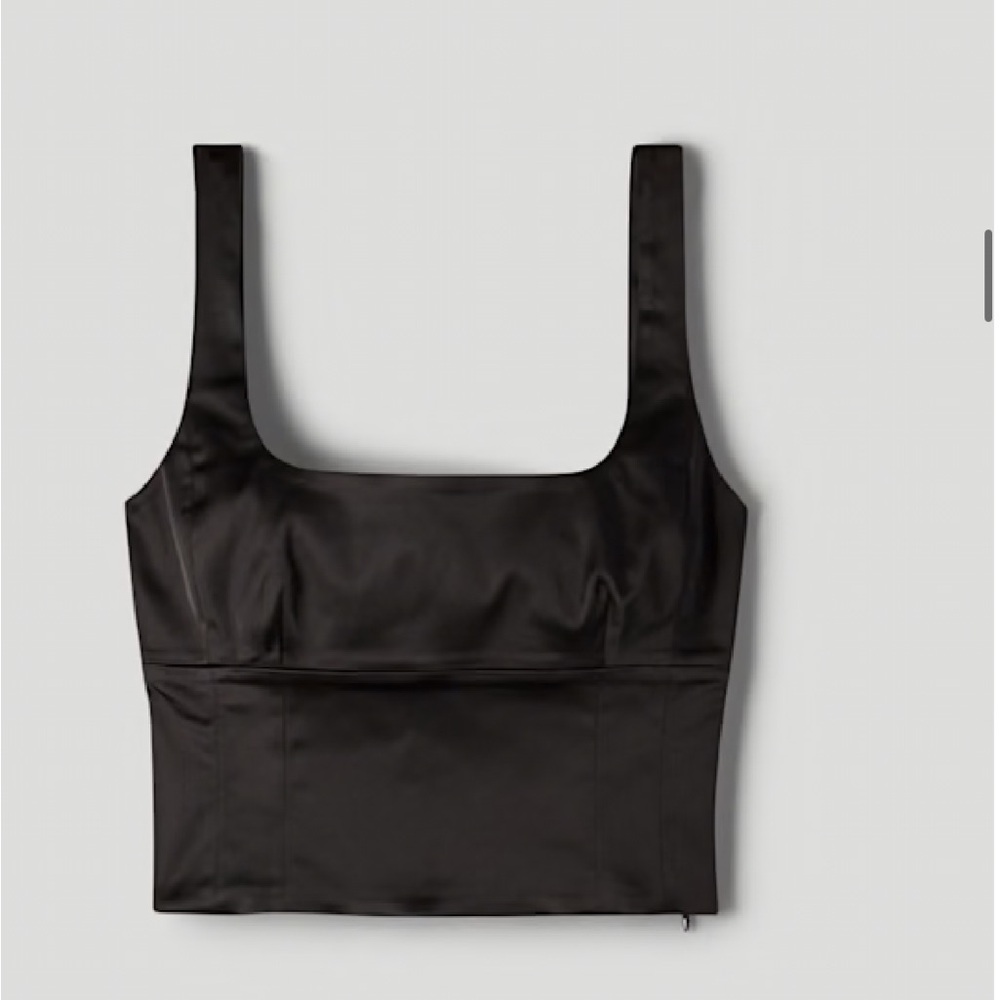 Aritzia cropped satin top